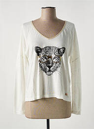 T-shirt manches longues manches longues beige LE BOUDOIR D'EDOUARD femme