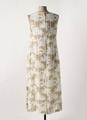 Robe longue coupe évasée sans manche beige LE BOUDOIR D'EDOUARD femme