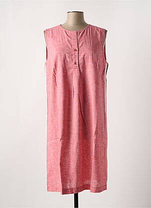 Robe mi-longue imprimé fleurs sans manche rouge LE BOUDOIR D'EDOUARD femme