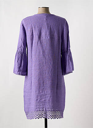 Robe mi-longue manches 3/4 manches 3/4 violet LE BOUDOIR D'EDOUARD femme