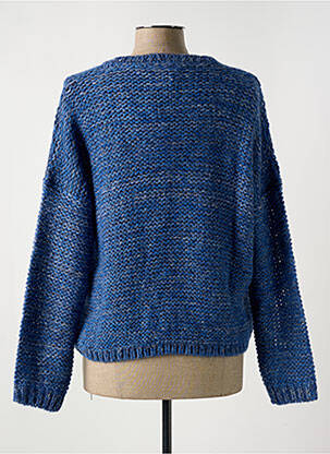 Pull tissage chiné manches longues bleu LE BOUDOIR D'EDOUARD femme