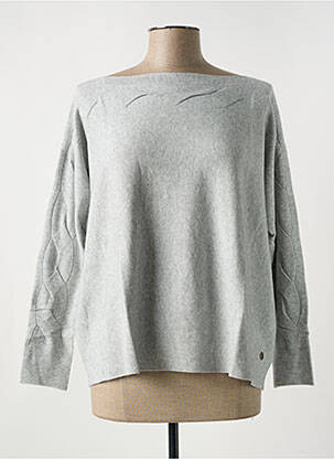Pull tissage chiné manches longues gris LE BOUDOIR D'EDOUARD femme