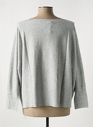 Pull tissage chiné manches longues gris LE BOUDOIR D'EDOUARD femme