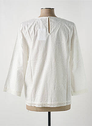 Blouse légère et transparente manches 3/4 blanc LE BOUDOIR D'EDOUARD femme