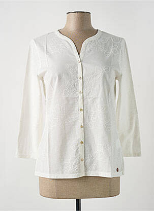 Chemisier coupe cintrée manches 3/4 blanc LE BOUDOIR D'EDOUARD femme