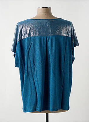 T-shirt col v manches courtes bleu LE BOUDOIR D'EDOUARD femme