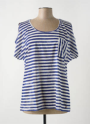 T-shirt coupe cintrée manches courtes bleu LE BOUDOIR D'EDOUARD femme
