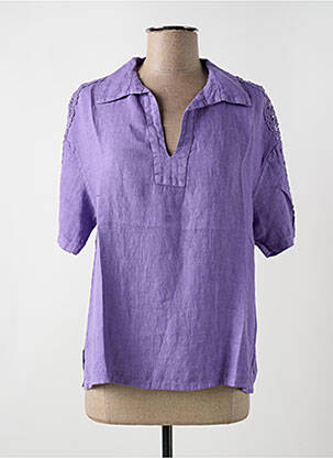 Blouse manches courtes manches courtes violet LE BOUDOIR D'EDOUARD femme