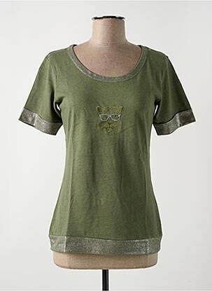 T-shirt stretch manches courtes vert LE BOUDOIR D'EDOUARD femme
