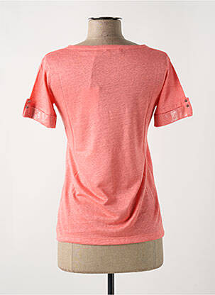 T-shirt col v manches courtes orange LE BOUDOIR D'EDOUARD femme
