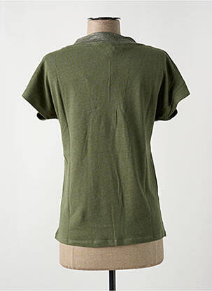 T-shirt col v manches courtes vert LE BOUDOIR D'EDOUARD femme