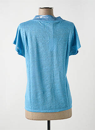T-shirt col v manches courtes bleu LE BOUDOIR D'EDOUARD femme