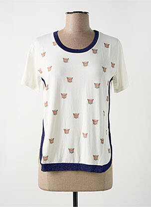 T-shirt imprimé fantaisie manches courtes beige LE BOUDOIR D'EDOUARD femme