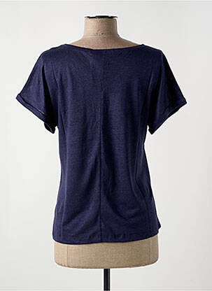 T-shirt col v manches courtes bleu LE BOUDOIR D'EDOUARD femme