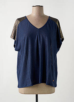 T-shirt coupe droite manches courtes bleu LE BOUDOIR D'EDOUARD femme