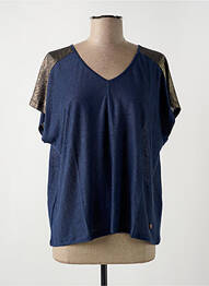 T-shirt coupe droite manches courtes bleu LE BOUDOIR D'EDOUARD femme