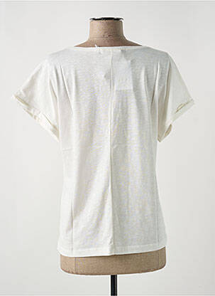 T-shirt col v manches courtes beige LE BOUDOIR D'EDOUARD femme