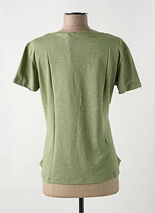 T-shirt col v manches courtes vert LE BOUDOIR D'EDOUARD femme