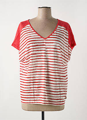 T-shirt coupe droite manches courtes rouge LE BOUDOIR D'EDOUARD femme