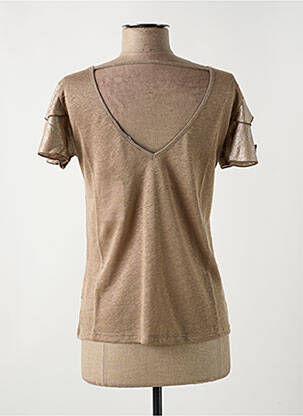 T-shirt stretch manches courtes marron LE BOUDOIR D'EDOUARD femme