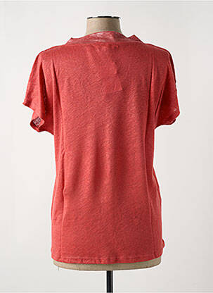 T-shirt col v manches courtes rouge LE BOUDOIR D'EDOUARD femme