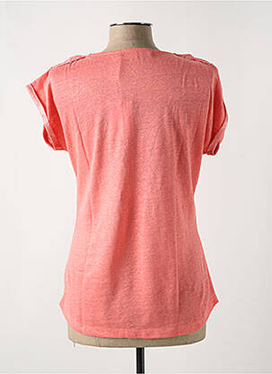 T-shirt col v manches courtes rose LE BOUDOIR D'EDOUARD femme
