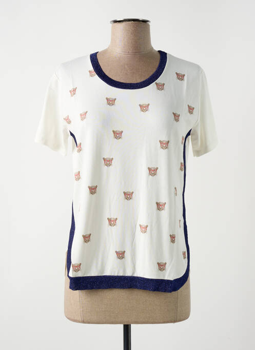 T-shirt imprimé fantaisie manches courtes beige LE BOUDOIR D'EDOUARD femme