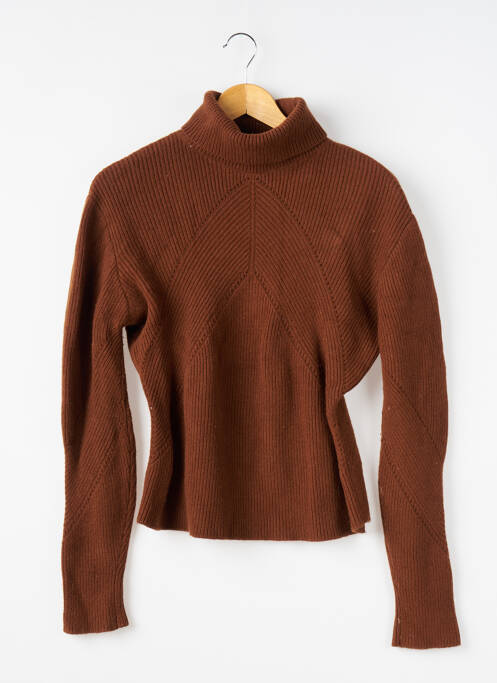Pull col roulé marron IDANO pour femme