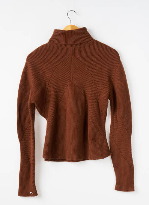 Pull col roulé marron IDANO femme