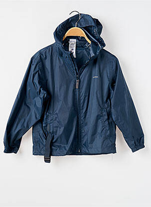 Coupe-vent poches a capuche bleu QUECHUA garçon