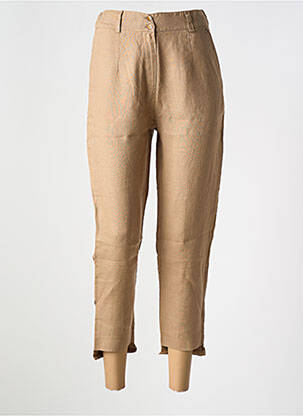 Pantalon 7/8 fermeture zippée sous rabat boutonné taille normale beige LE BOUDOIR D'EDOUARD femme