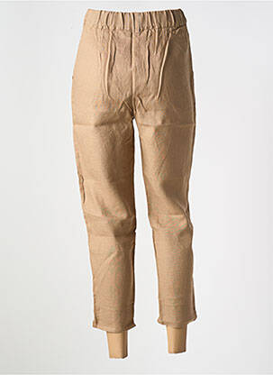 Pantalon 7/8 fermeture zippée sous rabat boutonné taille normale beige LE BOUDOIR D'EDOUARD femme
