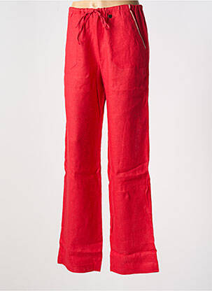 Pantalon droit taille élastique taille normale rouge LE BOUDOIR D'EDOUARD femme
