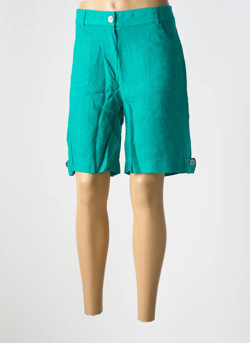 Bermuda coupe droite taille normale vert LE BOUDOIR D'EDOUARD femme