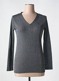 Top coupe cintrée manches longues argent LE BOUDOIR D'EDOUARD femme