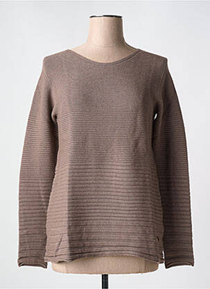 Pull col rond manches longues beige LE BOUDOIR D'EDOUARD femme