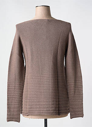Pull coupe droite manches longues beige LE BOUDOIR D'EDOUARD femme