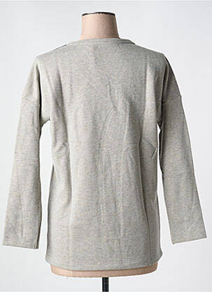 Sweat-shirt sans capuche manches 3/4 gris LE BOUDOIR D'EDOUARD femme