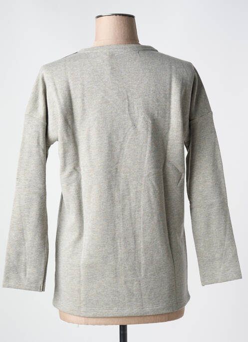 Sweat-shirt sans capuche manches 3/4 gris LE BOUDOIR D'EDOUARD femme
