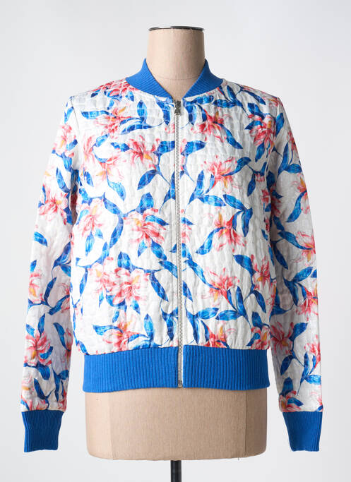 Veste casual fermeture zippée sur le devant bleu LE BOUDOIR D'EDOUARD femme