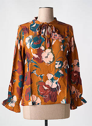 Blouse imprimé fantaisie manches longues marron LE BOUDOIR D'EDOUARD femme
