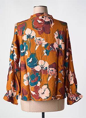 Blouse imprimé fantaisie manches longues marron LE BOUDOIR D'EDOUARD femme
