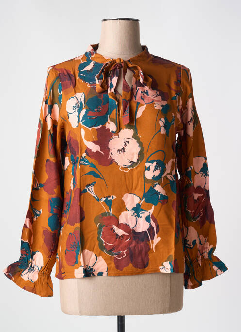 Blouse imprimé fantaisie manches longues marron LE BOUDOIR D'EDOUARD femme