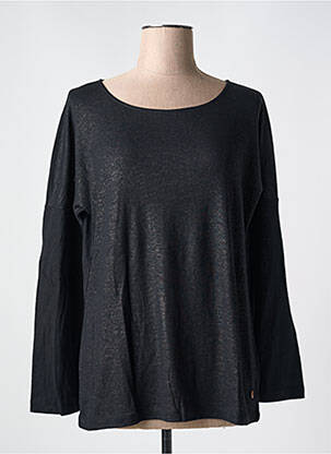 Top col rond manches longues noir LE BOUDOIR D'EDOUARD femme