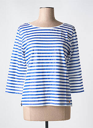 T-shirt manches 3/4 manches 3/4 bleu LE BOUDOIR D'EDOUARD femme
