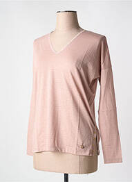 Top imprimé fantaisie manches longues rose LE BOUDOIR D'EDOUARD femme