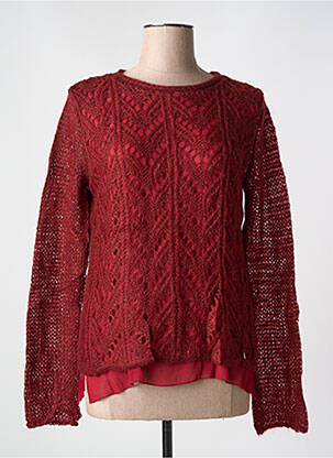 Pull col rond manches longues rouge LE BOUDOIR D'EDOUARD femme