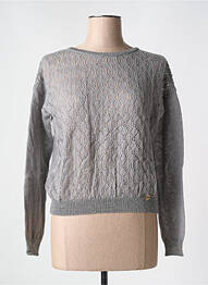 Pull resserrée sur le bas manches longues gris LE BOUDOIR D'EDOUARD femme