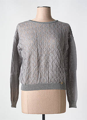 Pull col rond manches longues gris LE BOUDOIR D'EDOUARD femme