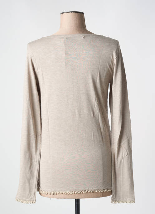 T-shirt manches longues manches longues beige LE BOUDOIR D'EDOUARD femme